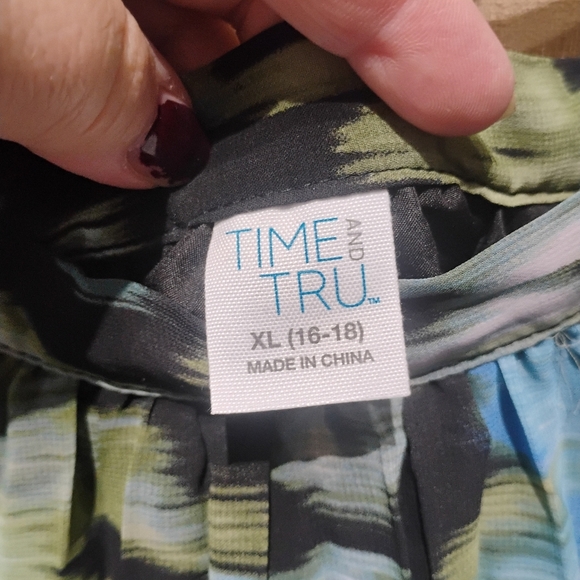 Time And Tru Multi Colored Pleated Dress SZ 16 NWT - Picture 5 of 7